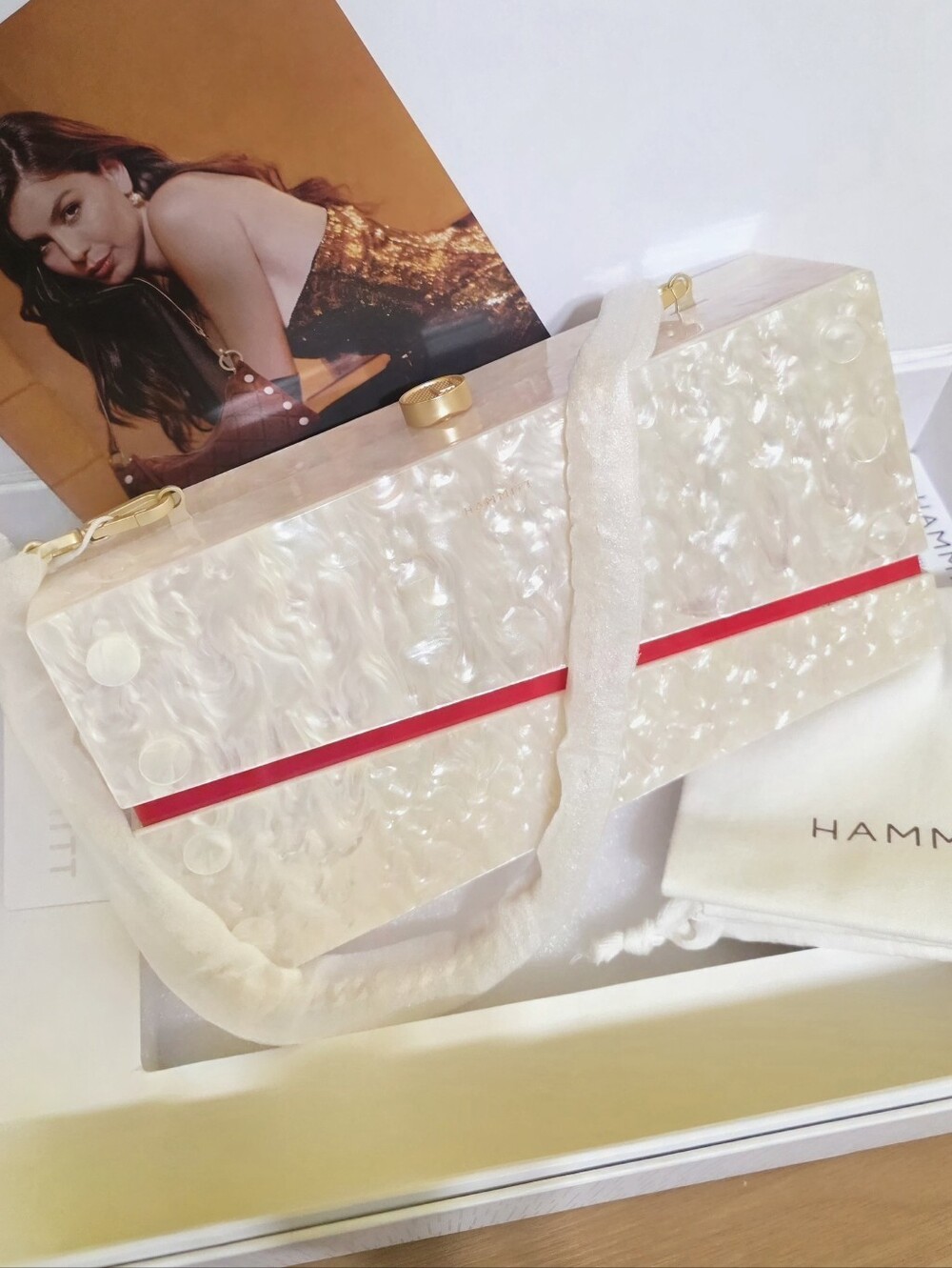 Hammitt Pearlized Cream  Clutch